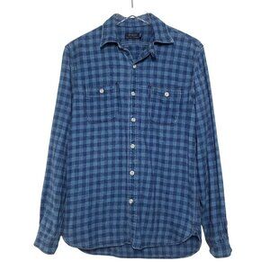 Polo Ralph Lauren Check Shirt 100% Cotton Western Preppy Long Sleeve Mens Small